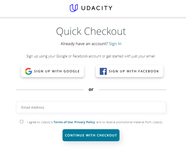Udacity Coupon - Checkout