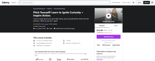 Pitch yourself! Learn to Ignite Curiosity + Inspire Action