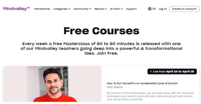 Mindvalley Free Trial - Courses