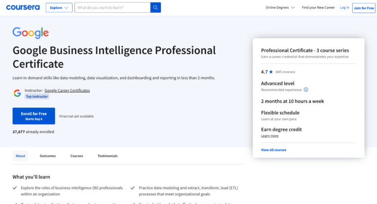 GOOGLE FREE CERTIFICATION COURSES BUSINESS ANALYST visual data 8