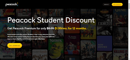 Peacock Student Discount