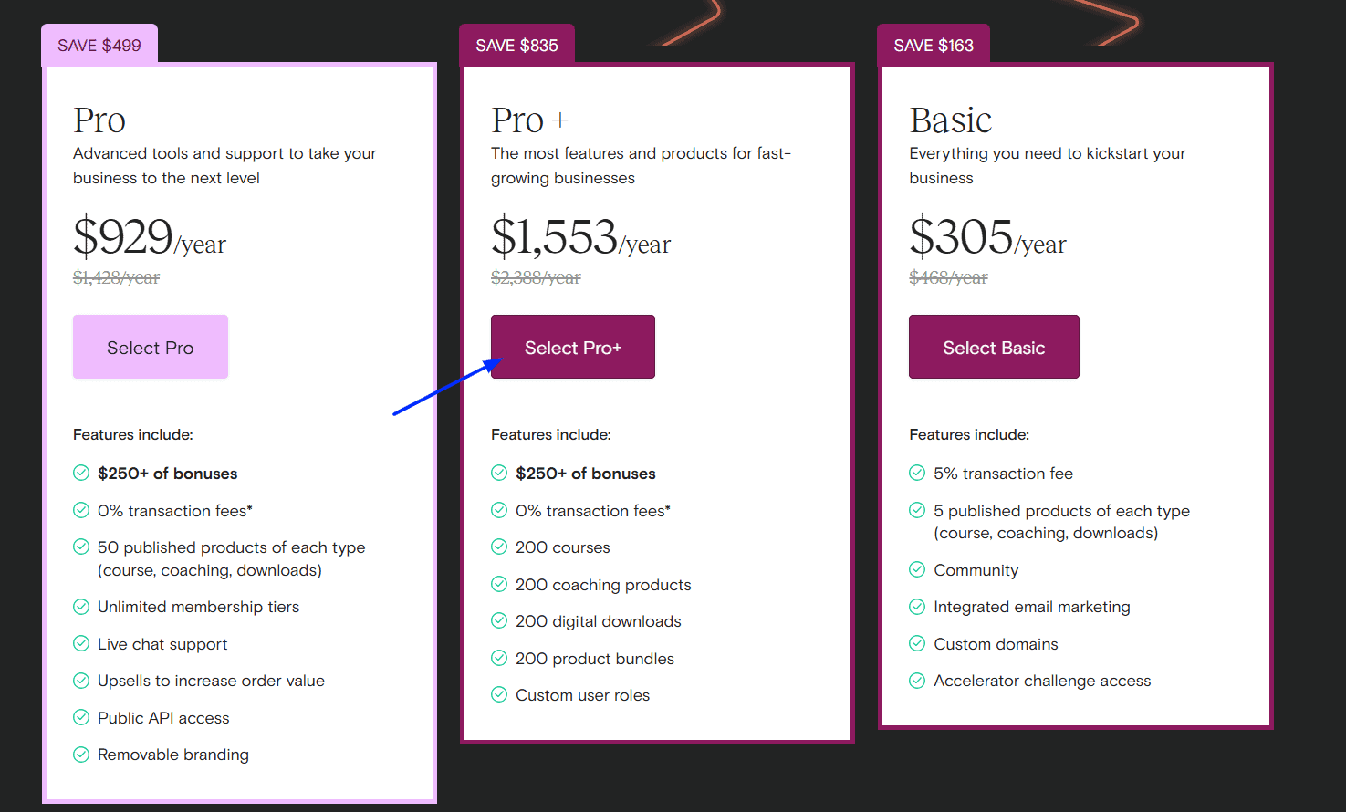 Choose Select Pro+ Plan Choose Select Pro+ Plan
