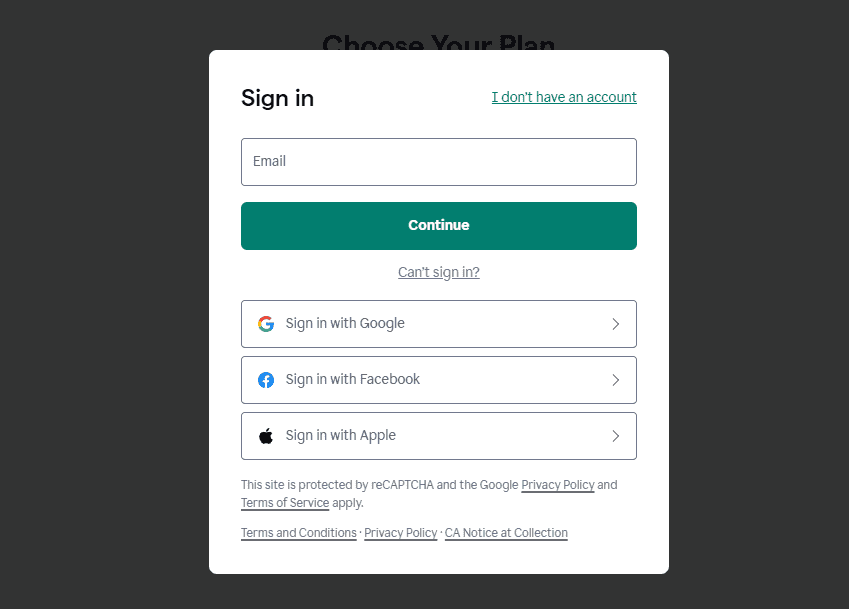Grammarly Signup Page
